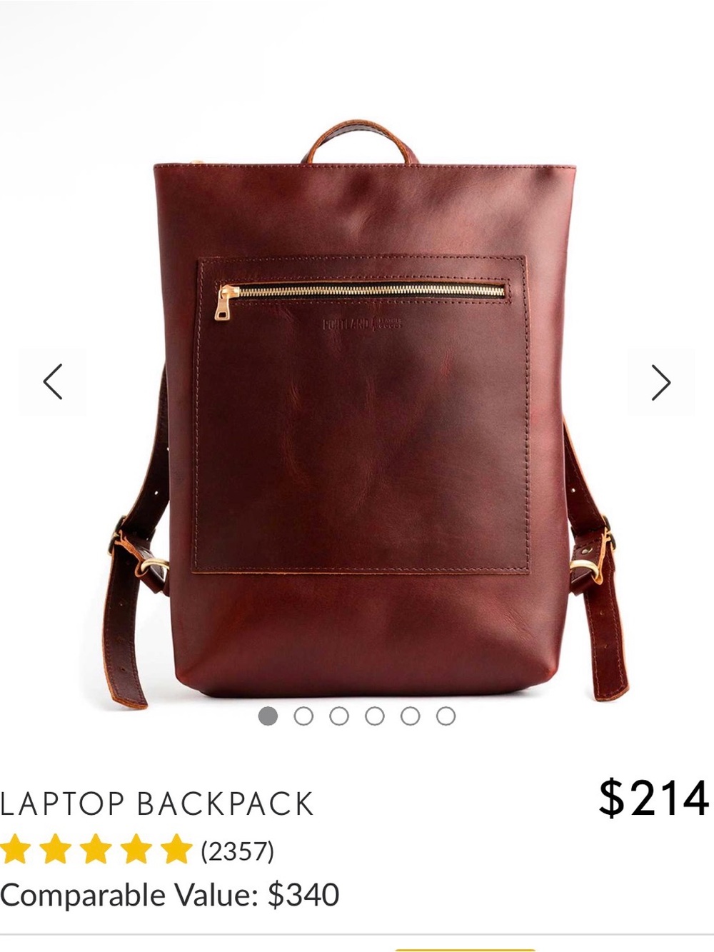 Portland Leather —Laptop Backpack - Brown